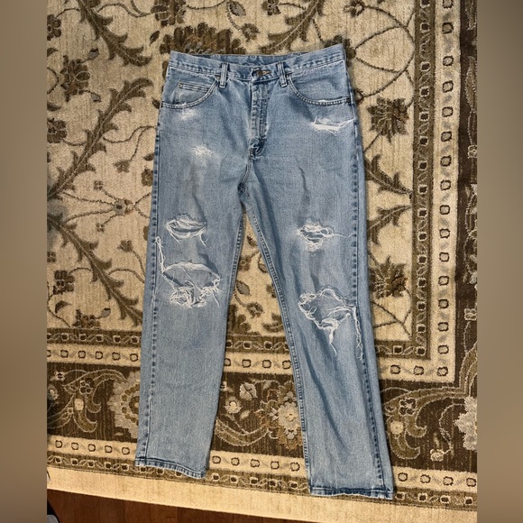 90s distressed wrangler jeans size 34X 32 - Picture 5 of 5